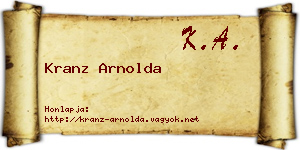 Kranz Arnolda névjegykártya